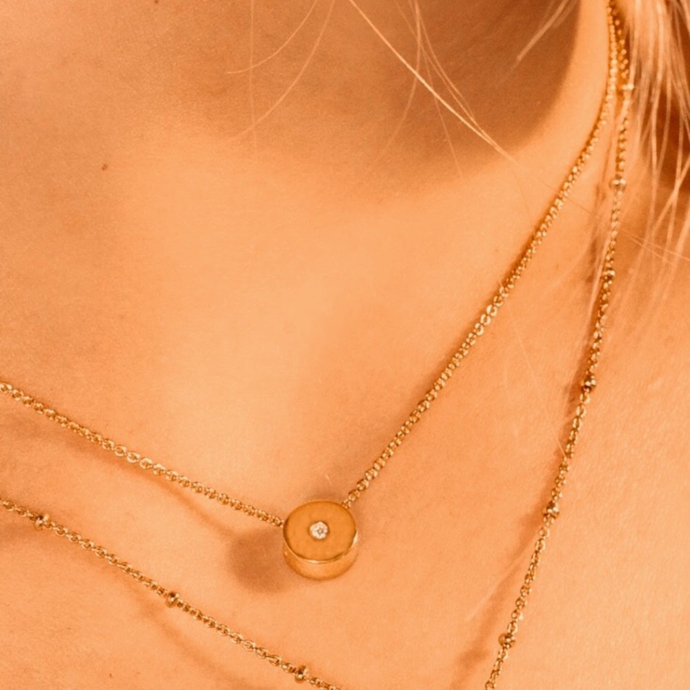 ❌SOLD❌Monica Vinader Rose Gold Diamond Necklace - Picture 3 of 10